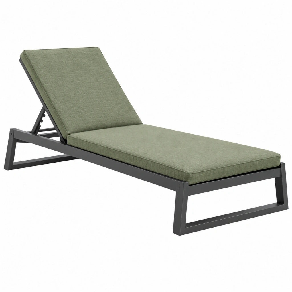 Leżak ogrodowy 200 x 65 x 90 cm z metalową ramą zielony regulowany