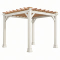 Pergola ogrodowa 300 x 300 x 240 cm drewniana biała i naturalna